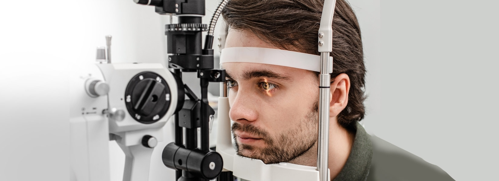 young man during eye exam in Monroeville